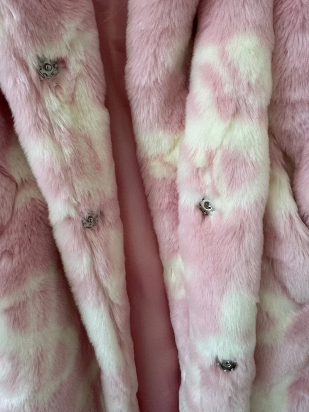 NWT Namilia PINK DICK DOLLAR FAUX FUR COAT Size S